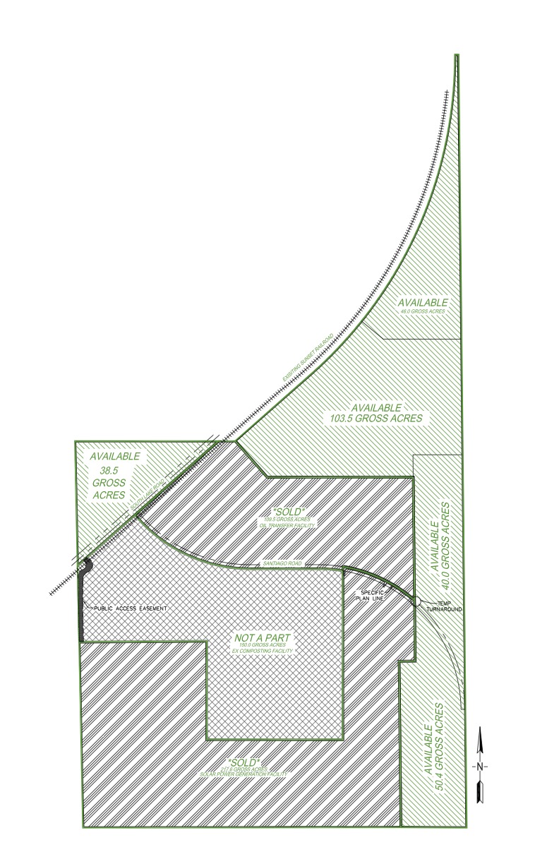 plat of available parcels with acreage