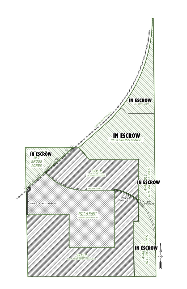 plat of available parcels with acreage